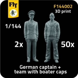 Fly F144002 2x captain + 50x sailor with boater caps (1:144)