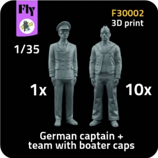 Fly F30002	1x captain + 10x sailor with boater caps (1:35)