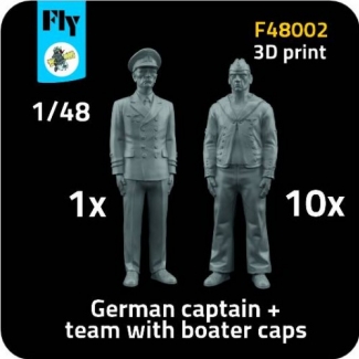 Fly F48002	1x captain + 10x sailor with boater caps (1:48)