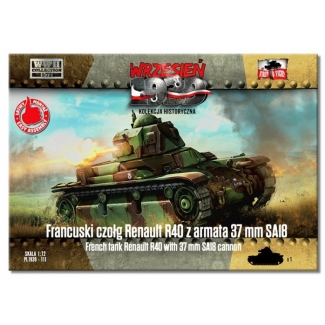 First to Fight 111 Francuski czołg Renault R40 z armatą 37mm SA18 (1:72)