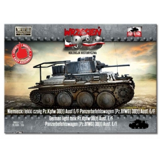 First to Fight 116 Niemiecki lekki czołg Pz.Kpfw 38(t) Ausf E/F Panzerbefehlswagen (Pz.BfWG) 38(t) Ausf. E/F C (1:72)