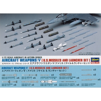 Hasegawa 35009 Aircraft Weapons: V U.S. Missiles and Launcher Set (X72-9) (1:72)