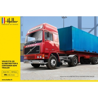 Heller 81702 Volvo F12-20 Globetrotter And Container Semi Trailer (1:32)