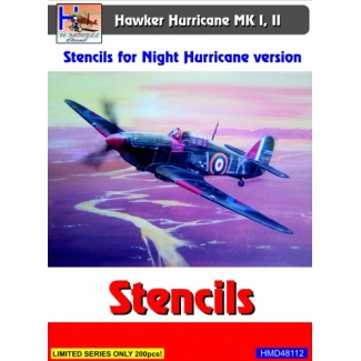 Hurricane Night Fighter (Mk.I&II) stencils (set for 4 a/c) (1:48)