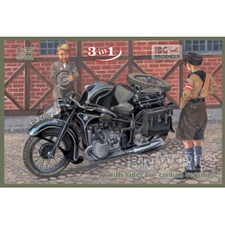 IBG 35001 BMW R12 with sidecar - civilian versions ( 3 in 1) (1:35)