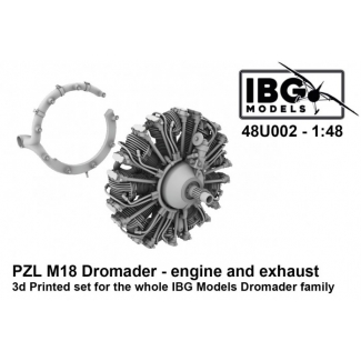 IBG 48U002 PZL M18 Dromader - Engine and Exhaust - 3d Printed Set (1:48)