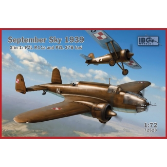 IBG 72528 September Sky 1939 2 in 1: PZL.P.11a and PZL 37B Łoś (1:72)