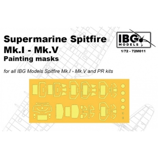IBG 72M011 Supermarine Spitfire Mk.I - Mk.V Painting masks for all IBG Models Spitfire Mk.I - Mk.V and PR kits (1:72)