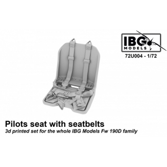 IBG 72U004 Pilots Seat with Seatbelts for Fw 190D family - 3d Printed Set  (1:72)