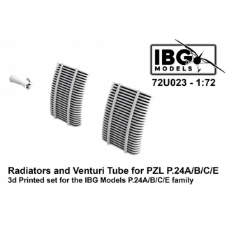 IBG 72U023 Radiators and Venturi Tube for PZL P.24A/B/C/E - 3d printed (1:72)