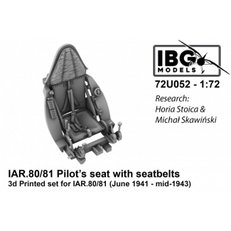 IBG 72U052 IAR.80/81 Pilot's Seat with Seatbelts 3D Printed set for IAR.80/81 (June 1941 - mid-1943) (1:72)