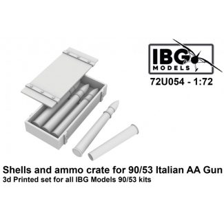 IBG 72U054 Shells and ammo crate for 90/53 Italian AA Gun 3D Printed set for the IBG Models 90/53 kits (1:72)