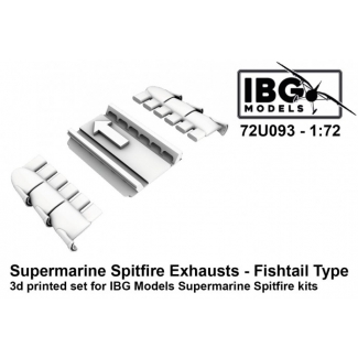 IBG 72U093 Supermarine Spitfire Exhausts - Fishtail Type - 3d Printed Set (1:72)