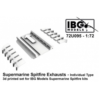 IBG 72U095 Supermarine Spitfire Exhausts - Individual Type - 3d Printed Set (1:72)