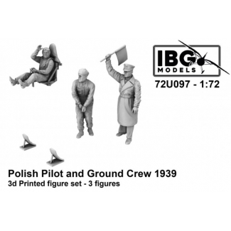 IBG 72U097 Polish pilot and ground crew 1939 - 3d printed figure set  (3 figures) (1:72)
