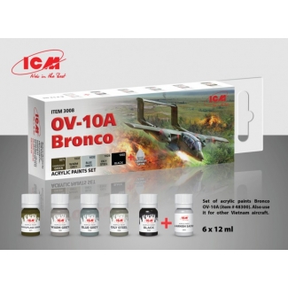 ICM 3008 Acrylic paint set for OV-10A Bronco (6 x 12 ml.)