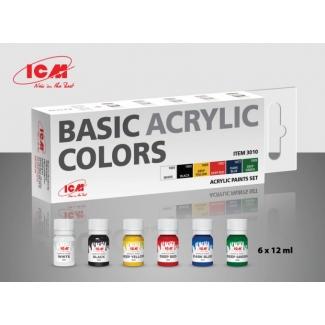 ICM 3010 Basic Acrylic colors (6 x 12 ml.)