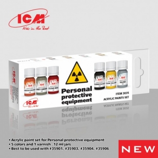 ICM 3035 Acrylic paints set “Personal protective equipment” (6 x 12 ml.)