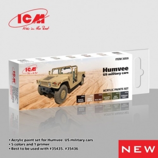 ICM 3059 Acrylic paint set for Humvee. US military cars (6 x 12 ml.)