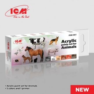 ICM 3061 Acrylic paint set for Animals (6 x 12 ml.)