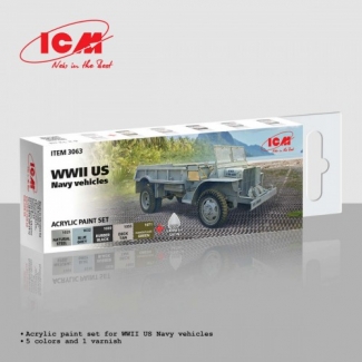 ICM 3063 Acrylic paint set for WWII US Navy Vehicles Acrylic Set (6 x 12 ml.)