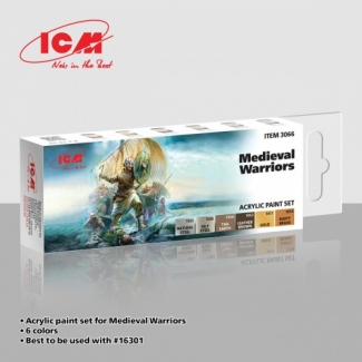 ICM 3066 Acrylic Paints Set For Medieval Warriors (6 x 12 ml.)