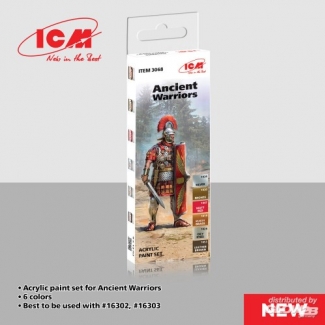 ICM 3068 Acrylic Paint Set for Ancient Warriors (6 x 12 ml.)