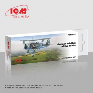 ICM 3071 Acrylic paint set German aviation of the 1930s (6 x 12 ml.)