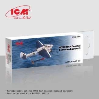 ICM 3094 Acrylic paint set WWII RAF Coastal Command aircraft (6 x 12 ml.)