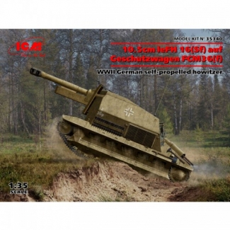 ICM 35340 10.5cm leFH 16(Sf) auf Geschutzwagen FCM36(f), WWII German self-propelled howitzer (1:35)