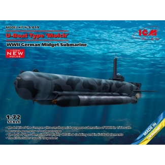 ICM S019 WWII German Midget Submarine U-Boat Type "Molch" (1:72)