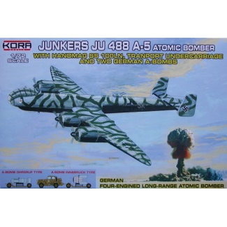 Junkers Ju-488A-5 atomic bomber with 2 German A-bombs and troley (1:72)