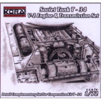 T-34 V-2 engine+transmission set  (1:72)