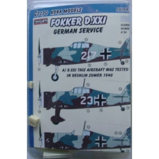 Fokker D.XXI Mercury - Luftwaffe service: Konwersja (1:72(