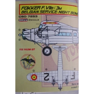 Fokker F.VIIb/3m Night bomber in Belgium (Valom)  (1:72)