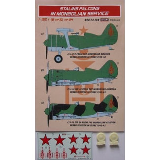 Stalins Falcons in Mongolian Hands - I-152,I-16 Tip 10,I-16 Tip 24 (1:72)