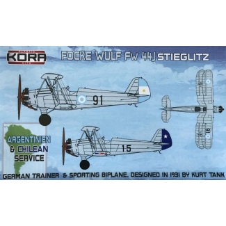 Kora Models KPK7292 Focke Wulf fw 44J Argentina & Chile service (1:72)