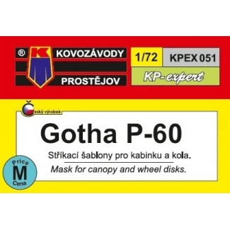 Kovozávody Prostějov KPEX051 Gotha P.60 Mask for canopy and wheel disks (1:72)