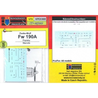 Kovozávody Prostějov KPEX069 Fw 190A stencils (1:72)
