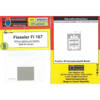 Kovozávody Prostějov KPEX073 Fieseler Fi 167 mask for canopy (1:72)