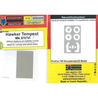 Kovozávody Prostějov KPEX075 Tempest Mk.II/V/VI mask for canopy and wheel disks (1:72)