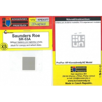 Kovozávody Prostějov KPEX077 Saunders Roe mask for canopy and wheel disks (1:72)