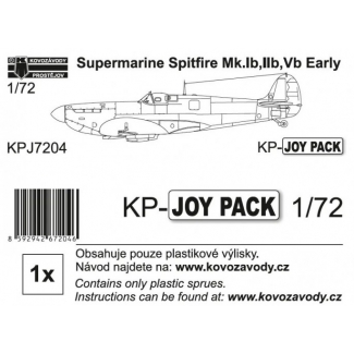Kovozávody Prostějov KPJ7204 Supermarine Spitfire Mk.Ib, IIb, Vb Early KP-JOY PACK (1:72)