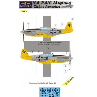 N.A. P-51C Mustang Zirkus Rosarius (1:144)