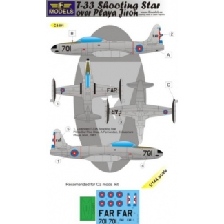 T-33 Shooting Star over  Playa Jiron (1:144)