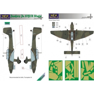 LF Models M2406 Junker Ju 87B/R Camouflage painting mask (1:24)