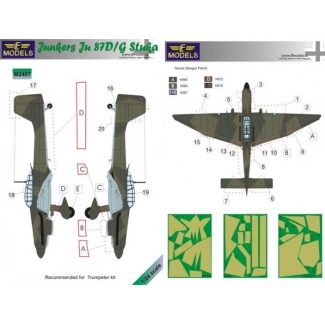 LF Models M2407 Junkers Ju 87D/G Camouflage painting mask (1:24)