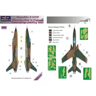 Republic F-105D Thunderchief Camouflage Painting Mask (1:32)