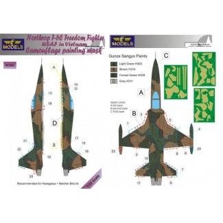 Northtrop F-5C FreedomFighter USAF in Vietnam Camo Painting Mask (1:32)