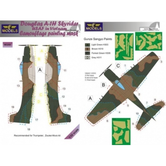 A-1H USAF in Vietnam Camouflage Painting mask (1:32)